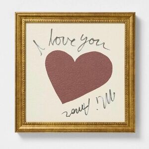 9"x9" I Love You Heart Wall Art – Gold Frame Modern Print Threshold